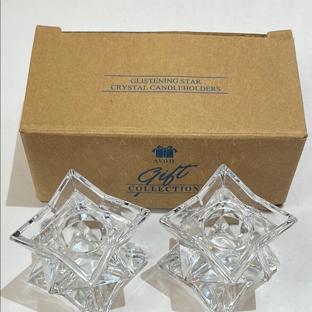 AVON Set of 2 Crystal Candle Holders - Picture 3 of 6
